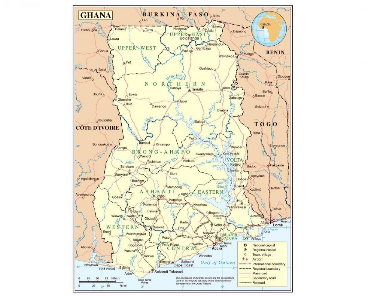 administratieve kaart van ghana