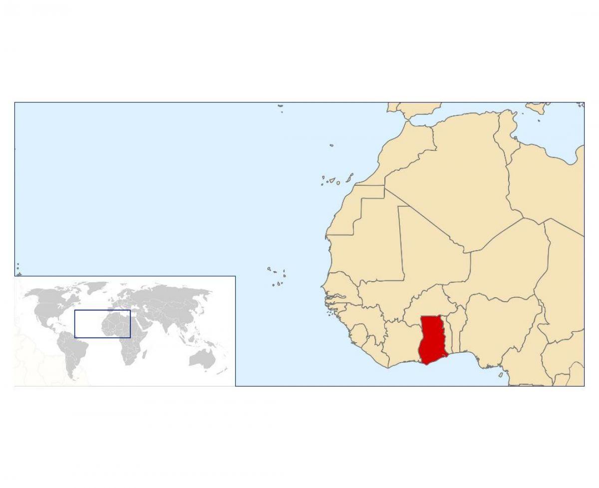 ghana locatie op de kaart van de wereld