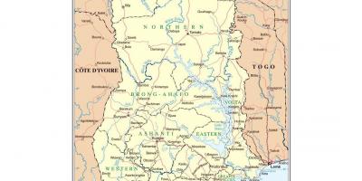 Administratieve kaart van ghana