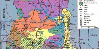 Ghana-routekaart, een routebeschrijving
